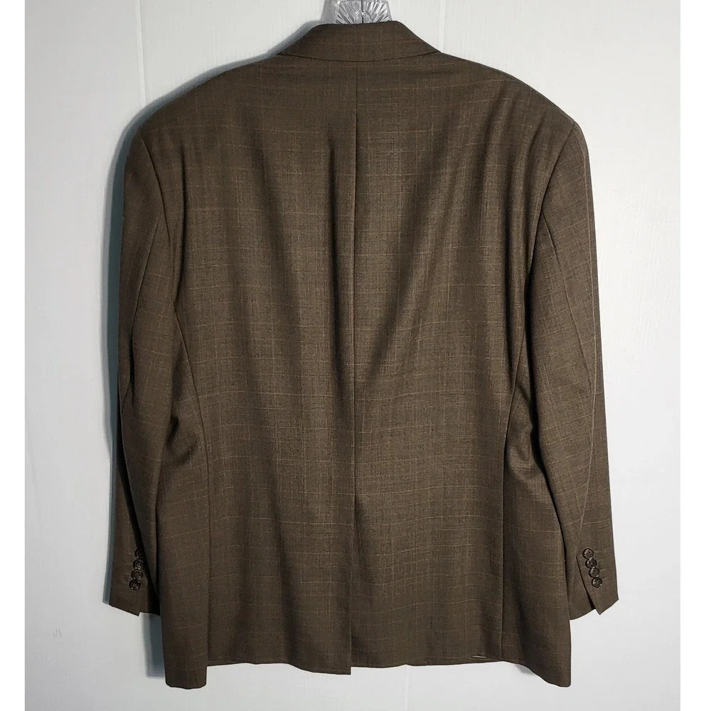 Ralph Lauren Men's Brown Plaid Wool Blazer Sport Coat Jacket Dillard's Exclusive